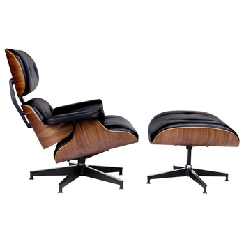 Komfortowy fotel skórzany KH1501100105 Lounge HM Premium orzech czarny