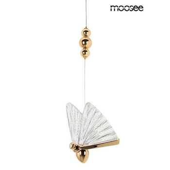 Lampa wisząca glamour Butterfly MSE010100321 kryształowa złota
