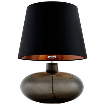 Stojąca LAMPA klasyczna SAWA 40587102 Kaspa stołowa LAMPKA biurkowa abażurowa do sypialni nocna grafitowa czarna miedziana