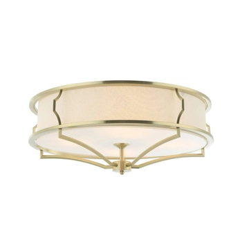 LAMPA sufitowa Stesso PL Old Gold M Orlicki Design abażurowa OPRAWA plafon okrągły klasyczny złoty satynowy kremowy