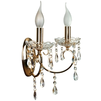 Kinkiet LAMPA ścienna AURORA 22-98323 Candellux szklana OPRAWA pałacowa z kryształkami glamour złota